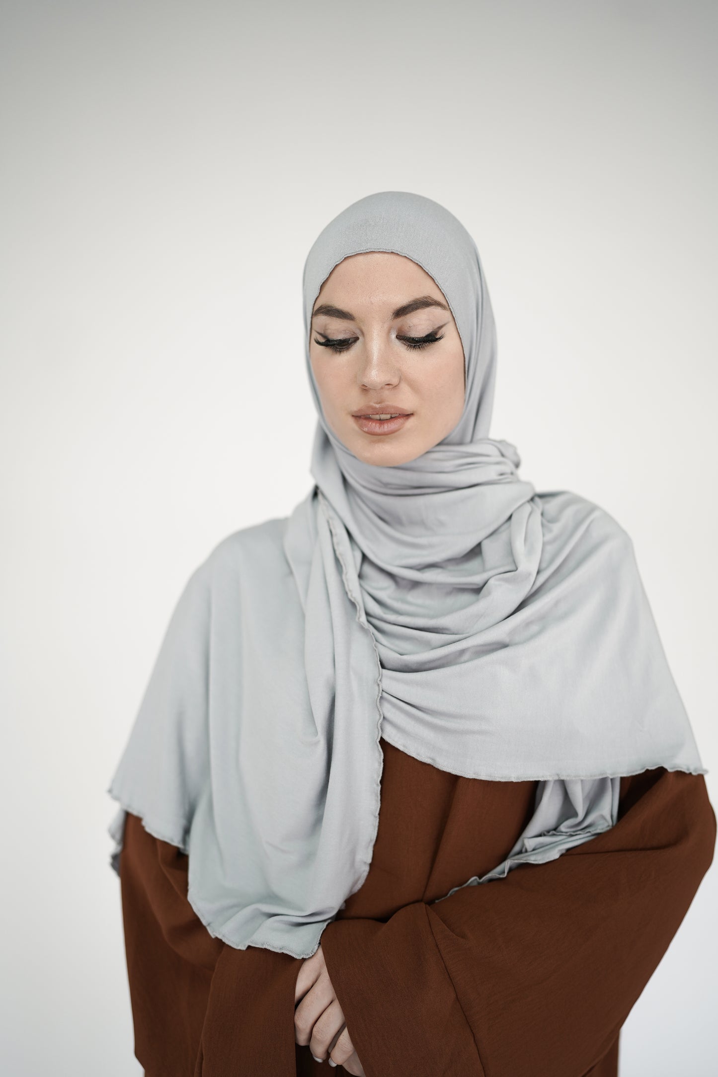Soft Jersey Schal blau/grau