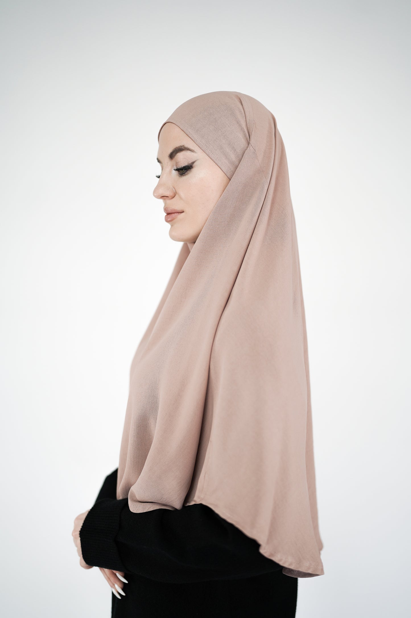 1-lagiger Khimar rund rose