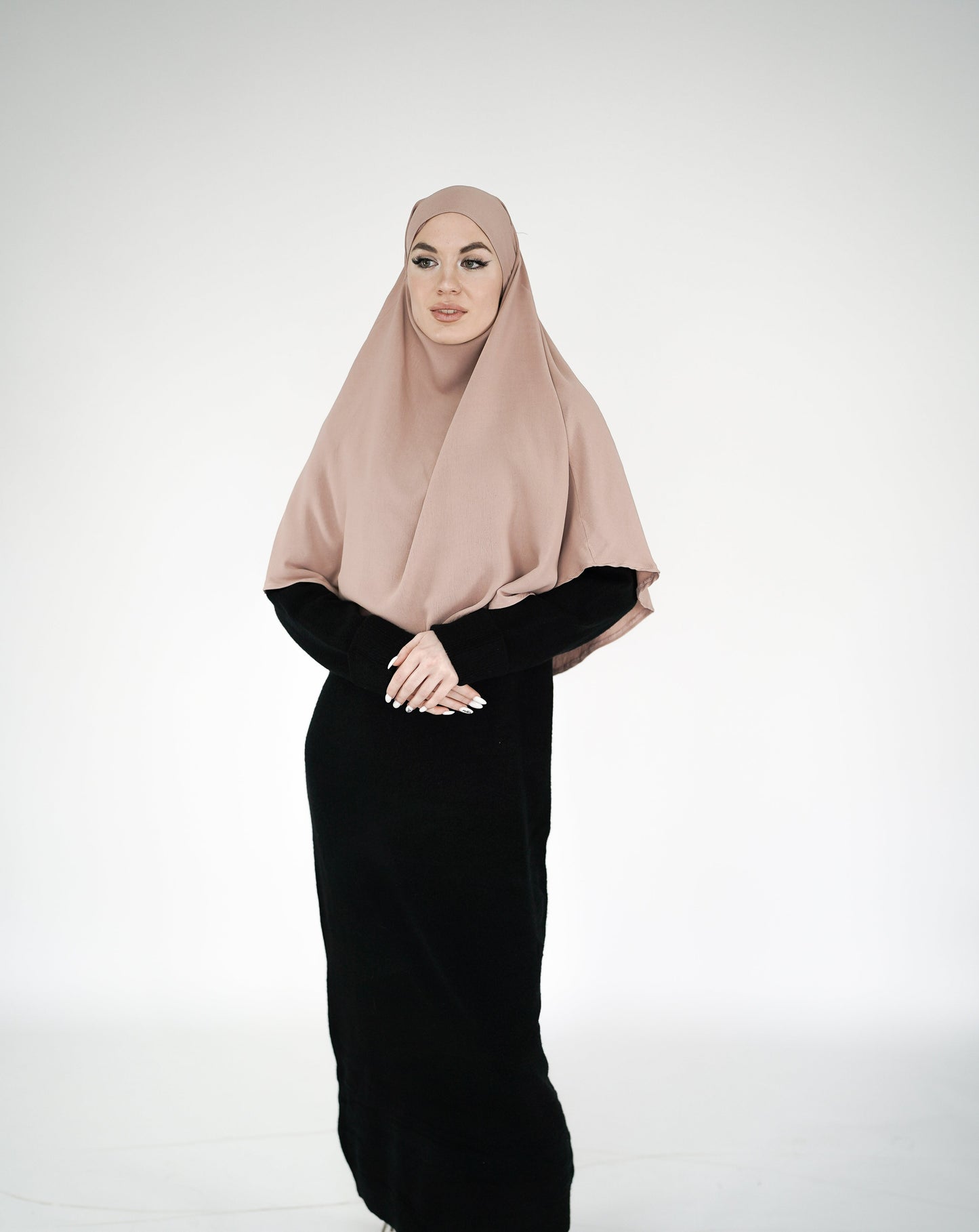 1-lagiger Khimar rund rose