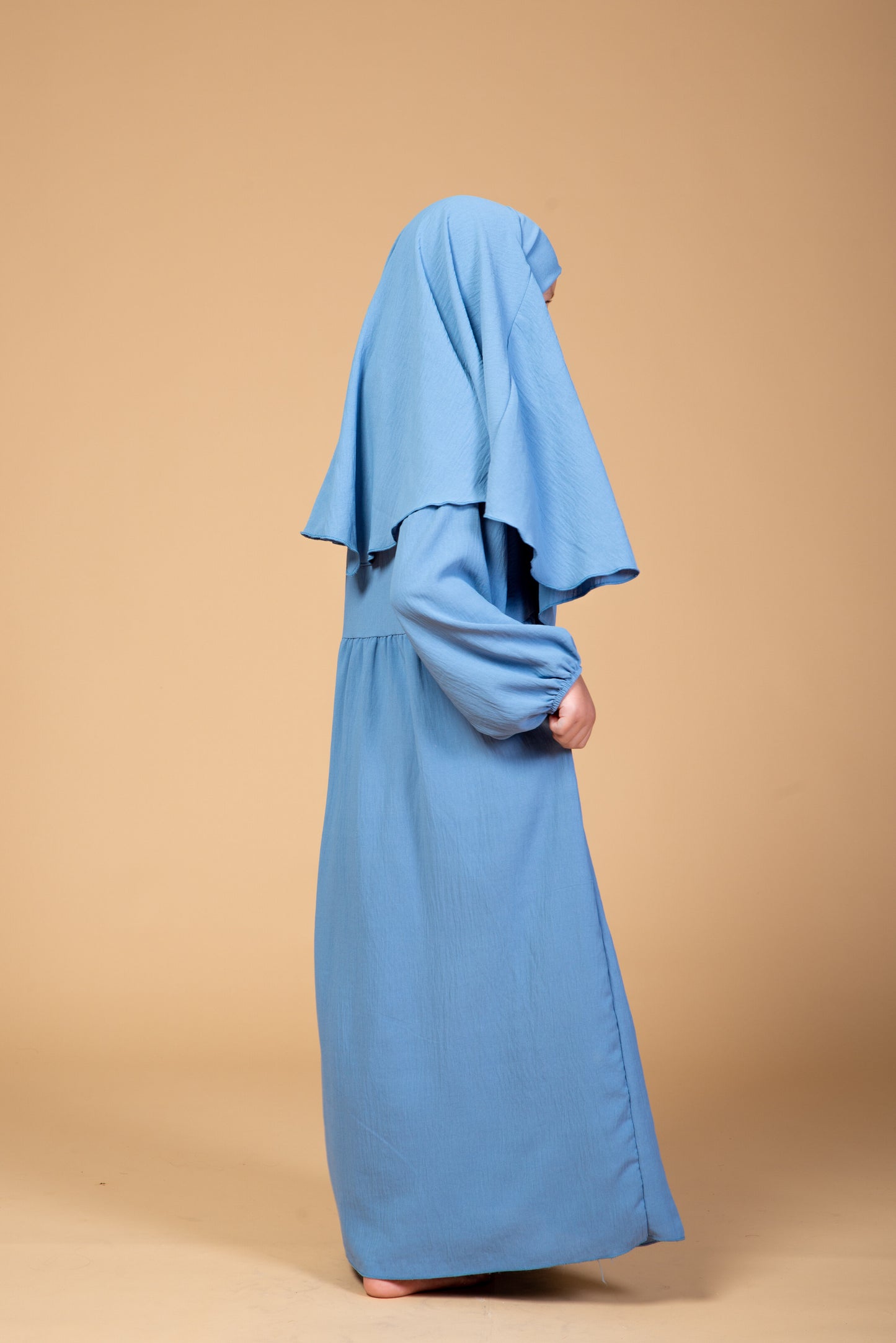 Kinder Khimar Abaya set hellblau