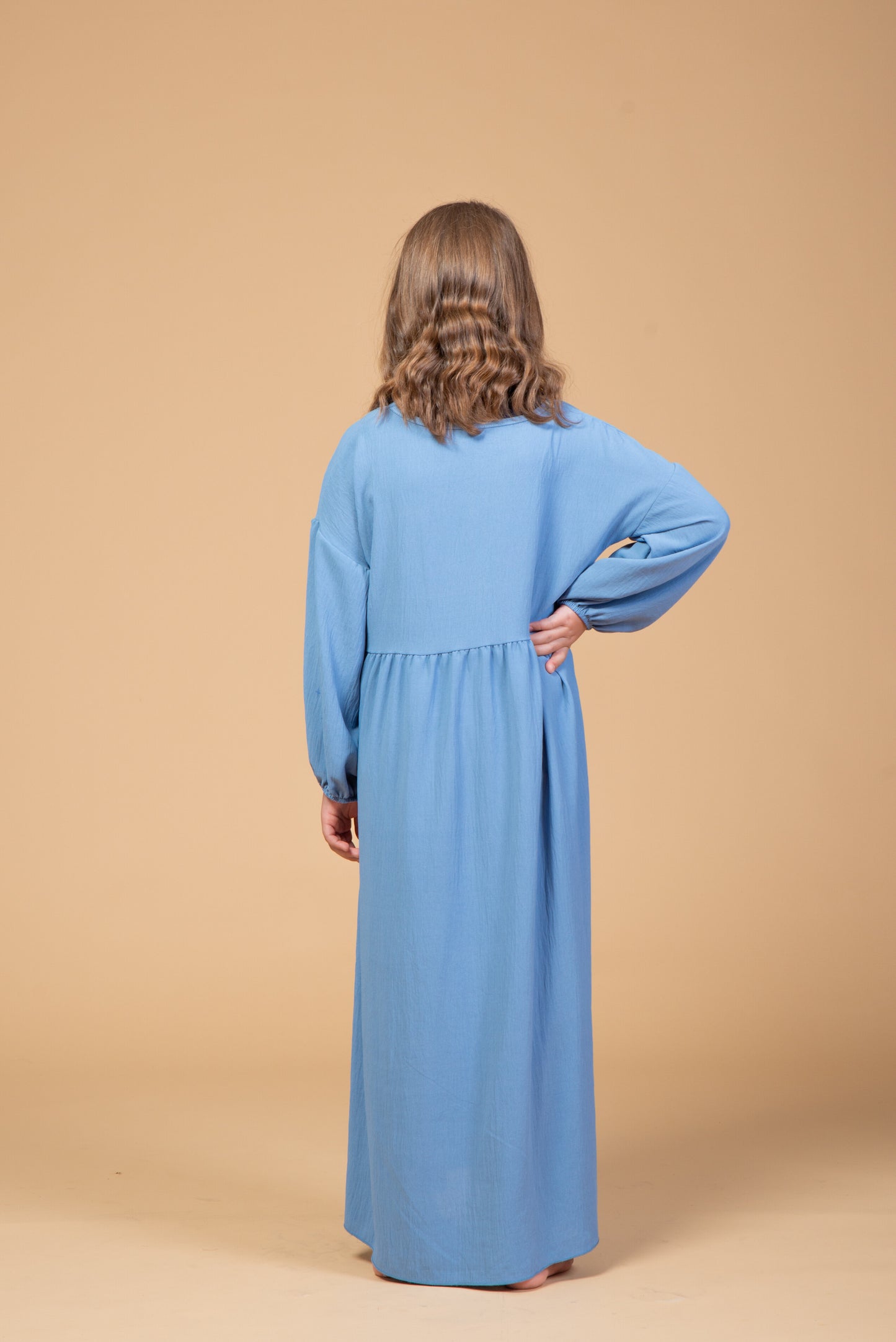 Kinder Khimar Abaya set hellblau