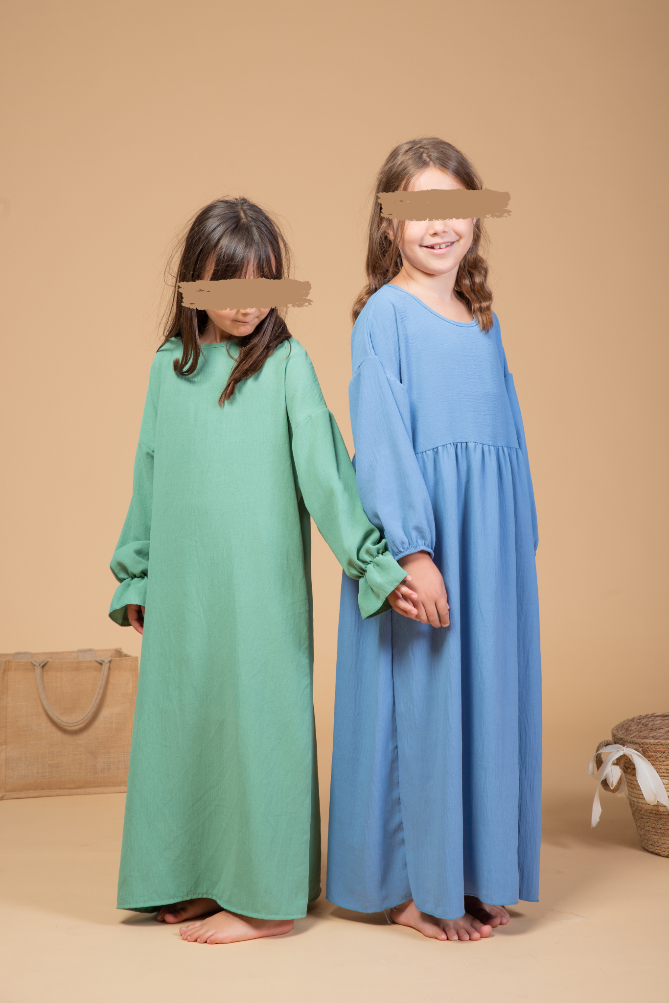 Kinder Khimar Abaya set hellblau