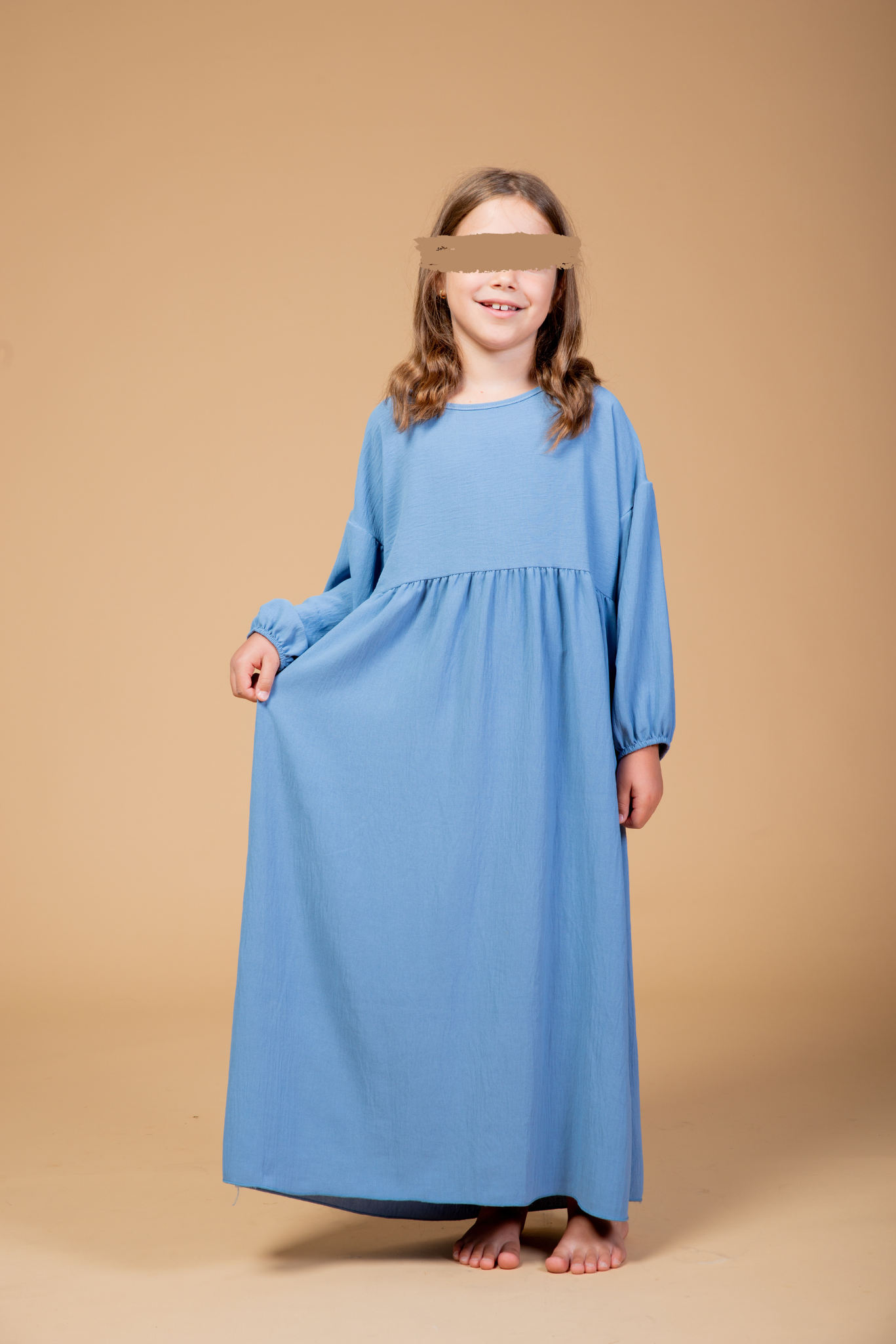 Kinder Khimar Abaya set hellblau