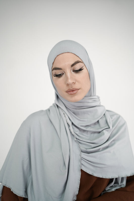 Soft Jersey Schal blau/grau
