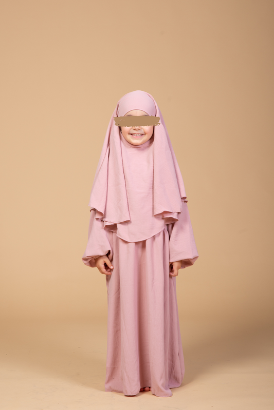 Kinder Khimar Abaya set rose